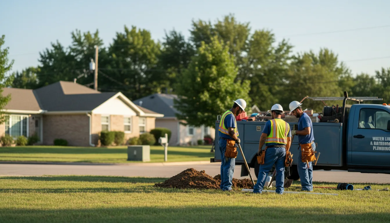 Residential water line and bathroom plumbing service in Higley, AZ